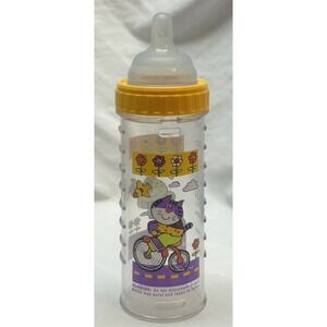 VTG Playtex Nurser Flat Top Drop In 8oz Baby Bottle Cats Kittens Bikes 90s